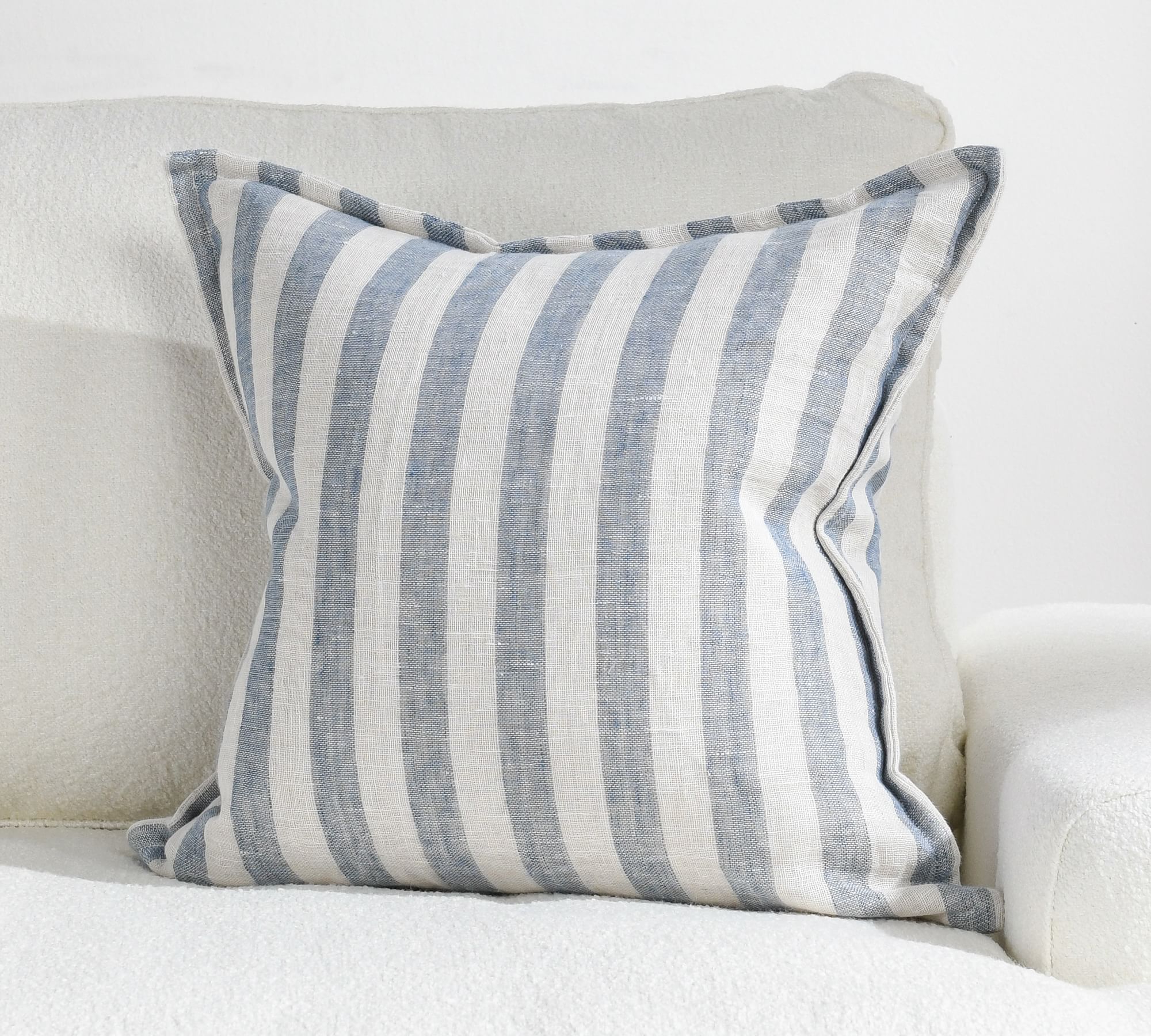 Pb Mp Ramira Stripe Pillow Cover 18X18IN Ivory Blue thumbnail 2