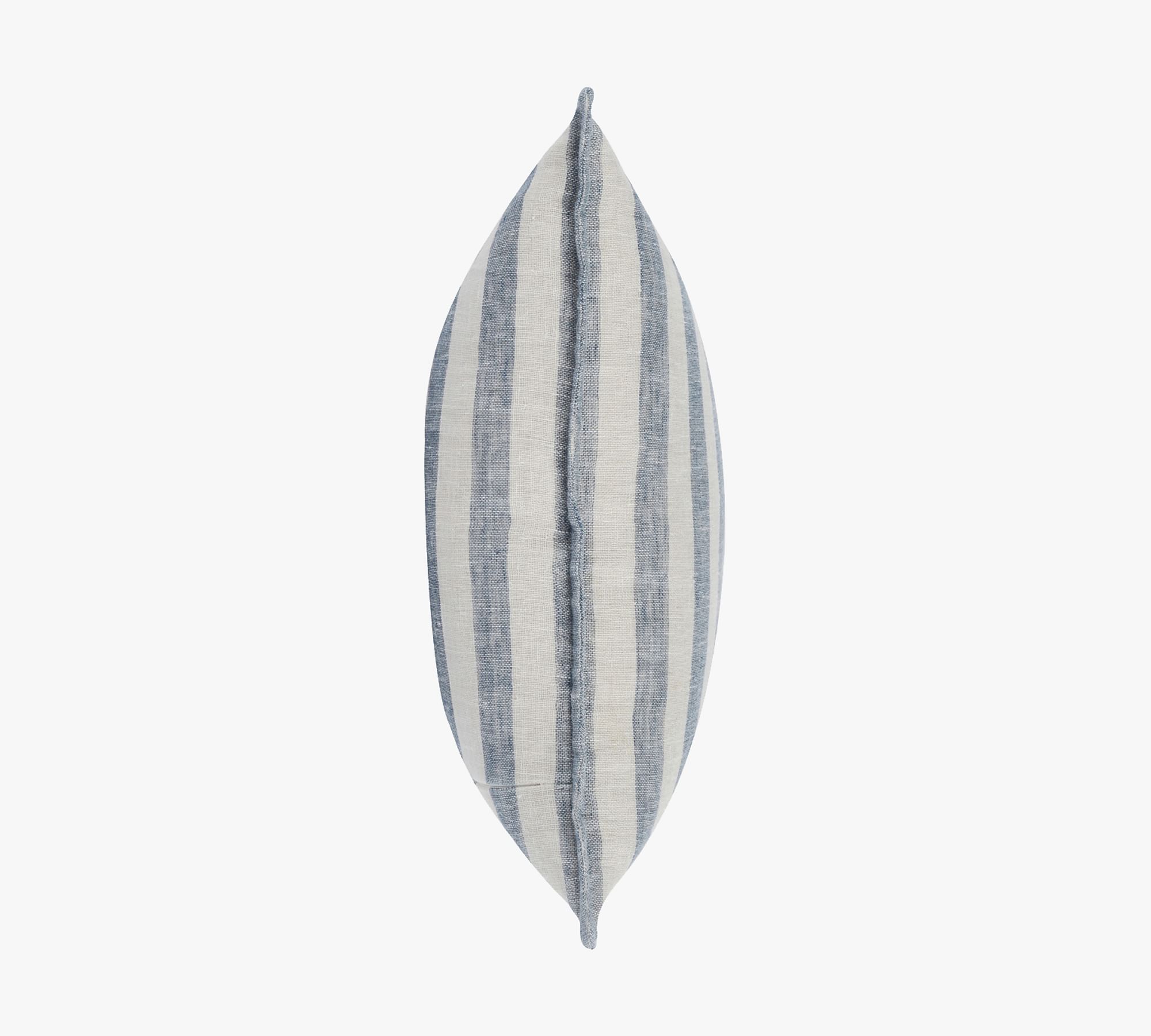 Pb Mp Ramira Stripe Pillow Cover 18X18IN Ivory Blue thumbnail 4