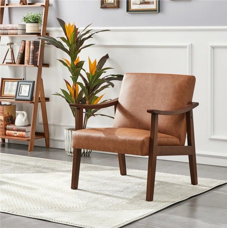 Asmat Faux Leather Armchair thumbnail 2