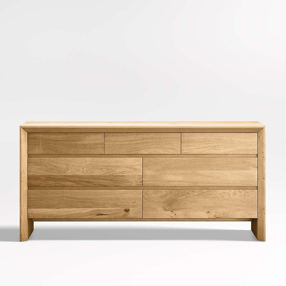 Baja 7 Drawer White Oak Wood Dresser thumbnail 3
