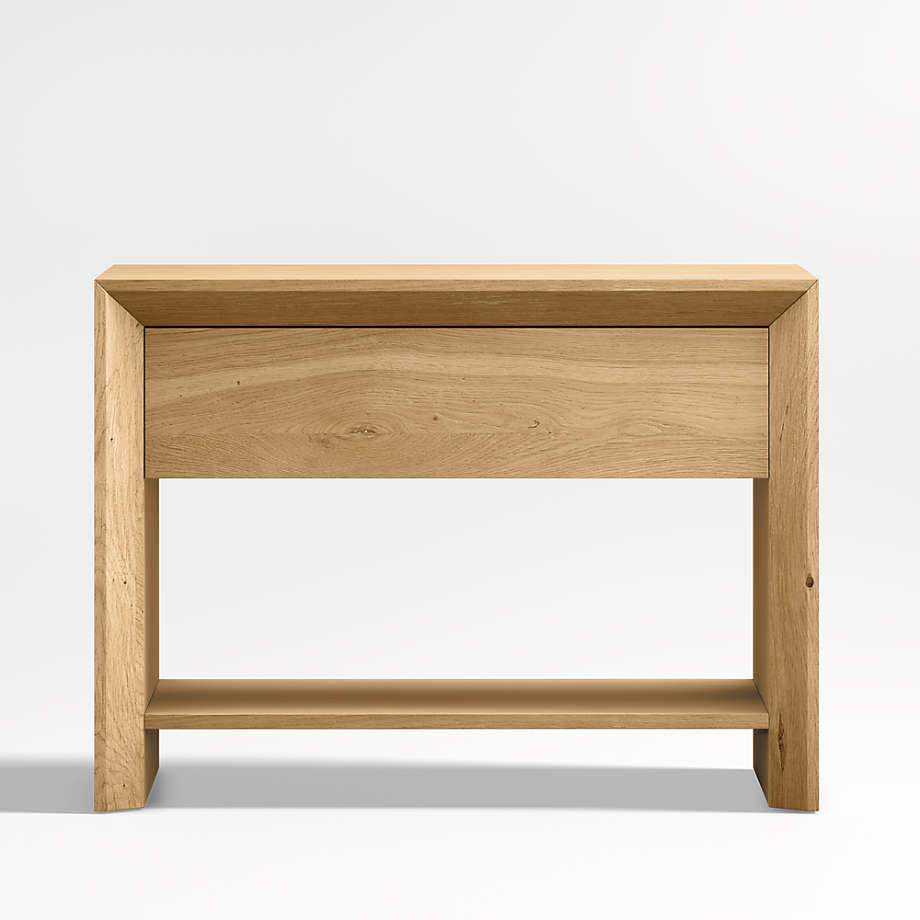 Baja White Oak Wood Nightstand with Drawer thumbnail 3