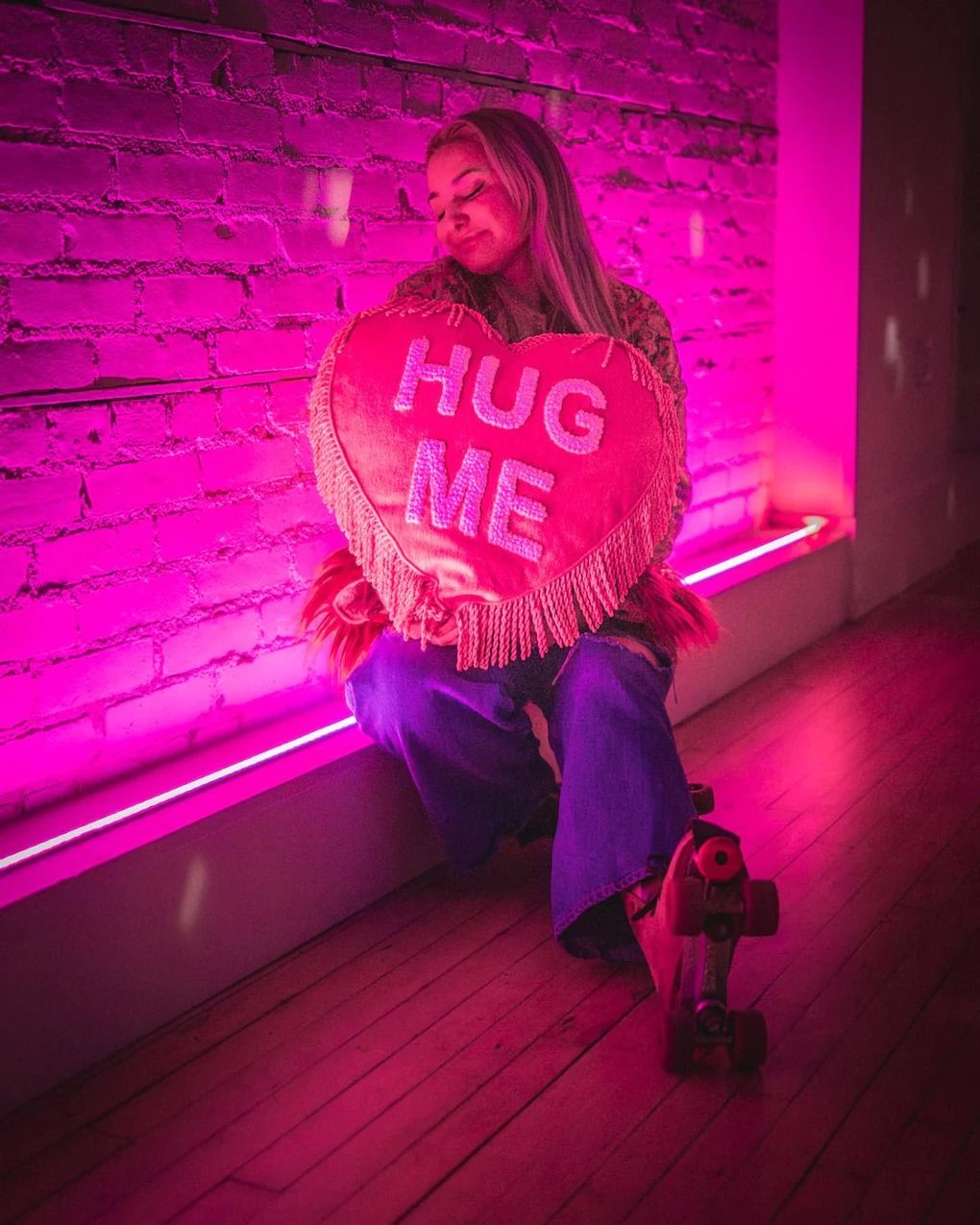 Hug Me Heart Shaped Throw Pillow thumbnail 2