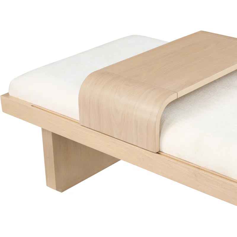 Bryaunna Chenille Fabric Upholstered Bench thumbnail 6