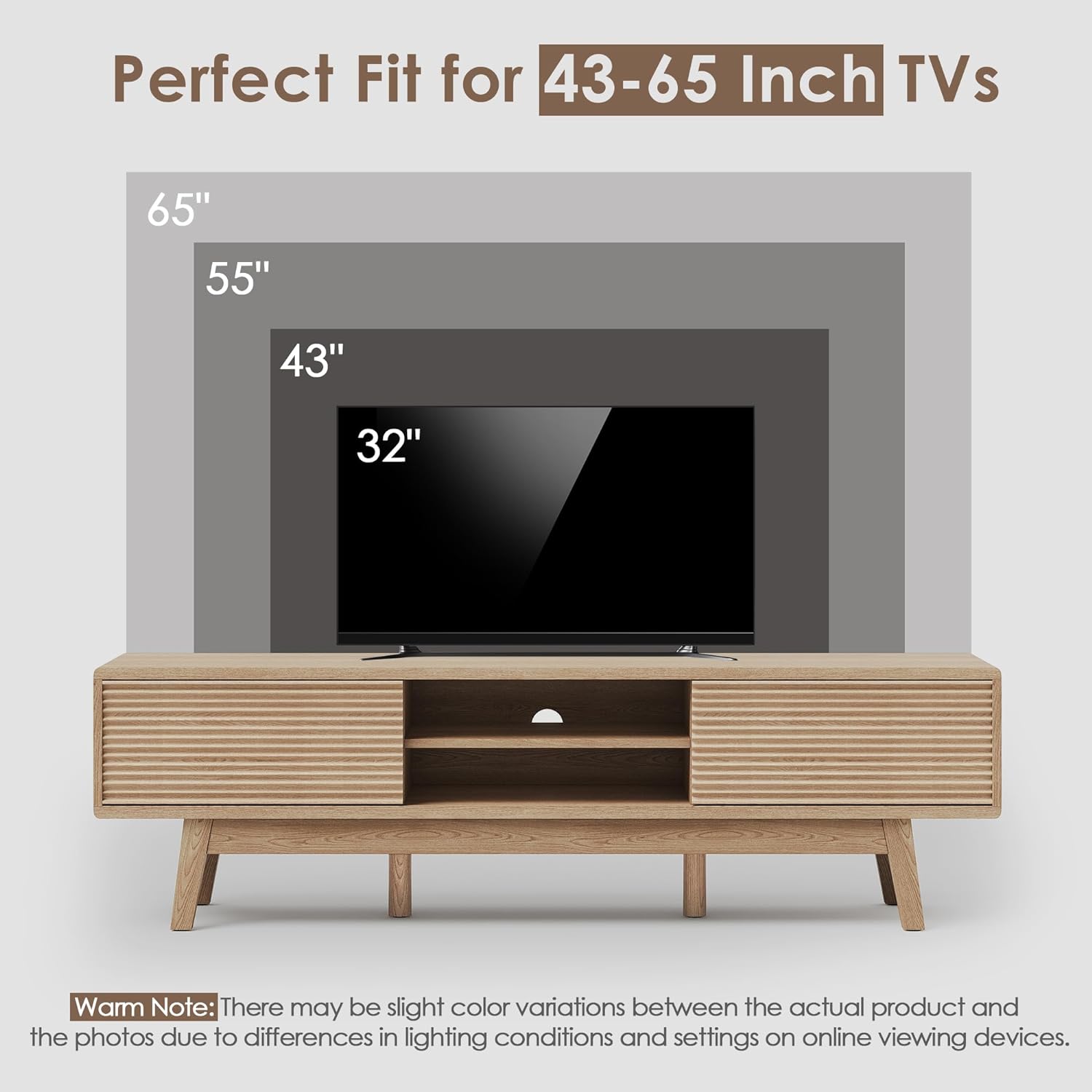 Mid Century Modern Wood TV Console thumbnail 2