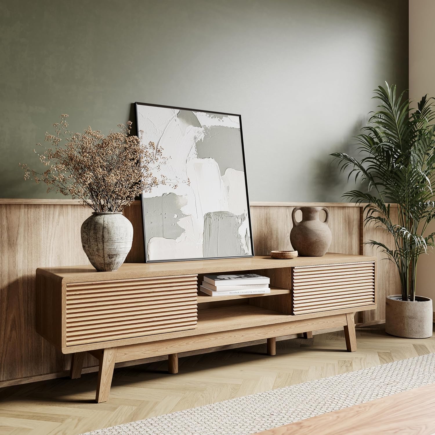 Mid Century Modern Wood TV Console thumbnail 5
