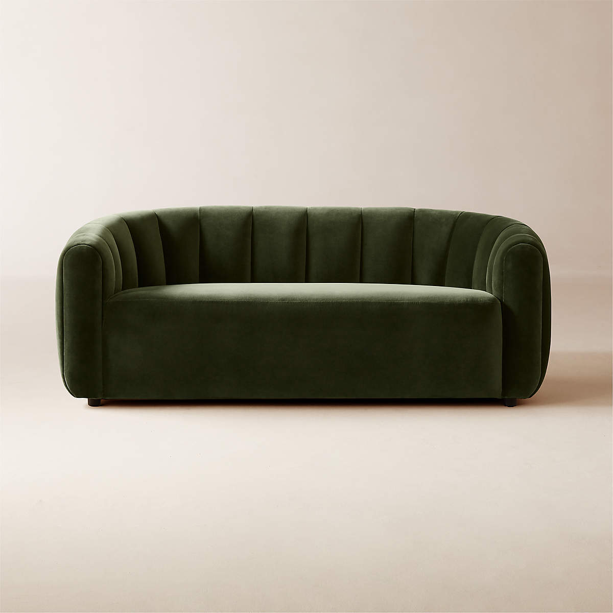 FITZ 72.5" CHANNELED GREEN VELVET LOVESEAT thumbnail 2