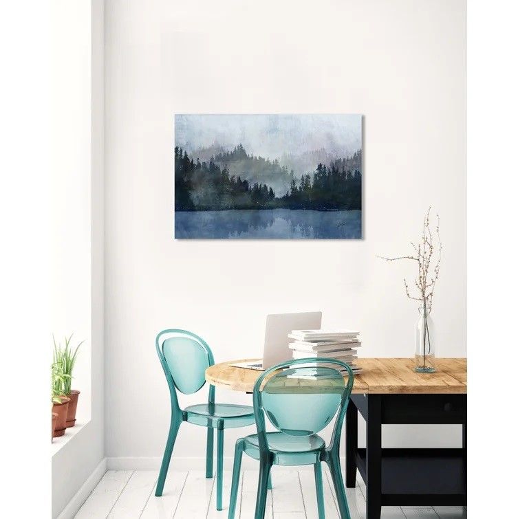 Blue Lake Painting Print on Canvas thumbnail 2