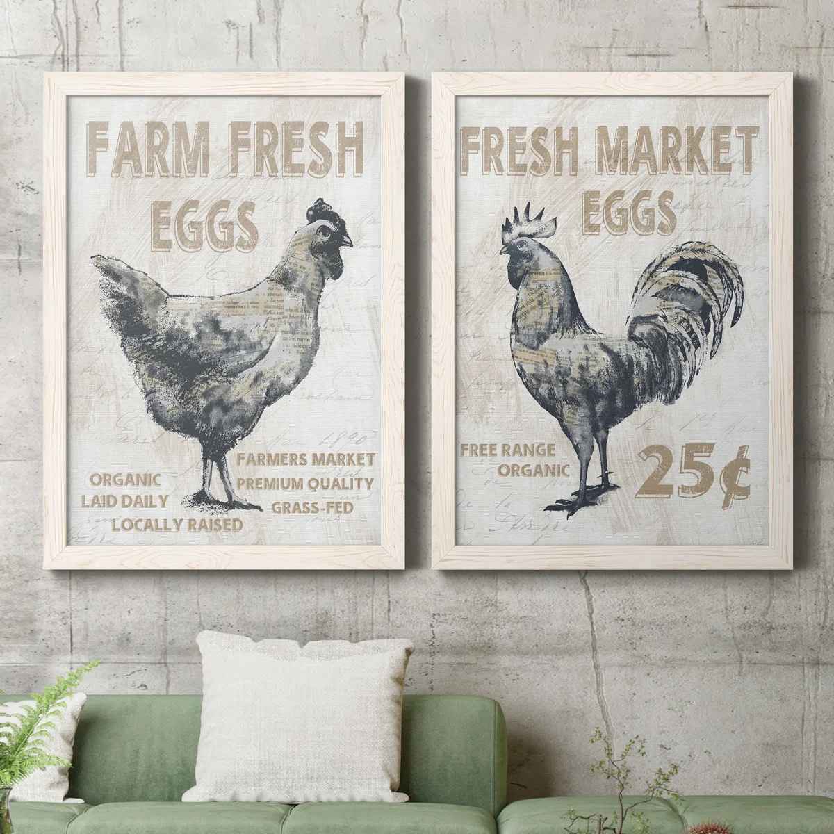 Farm Fresh Chicken Framed 2 Pieces Print-Set of 2-37.5"x55" thumbnail 3