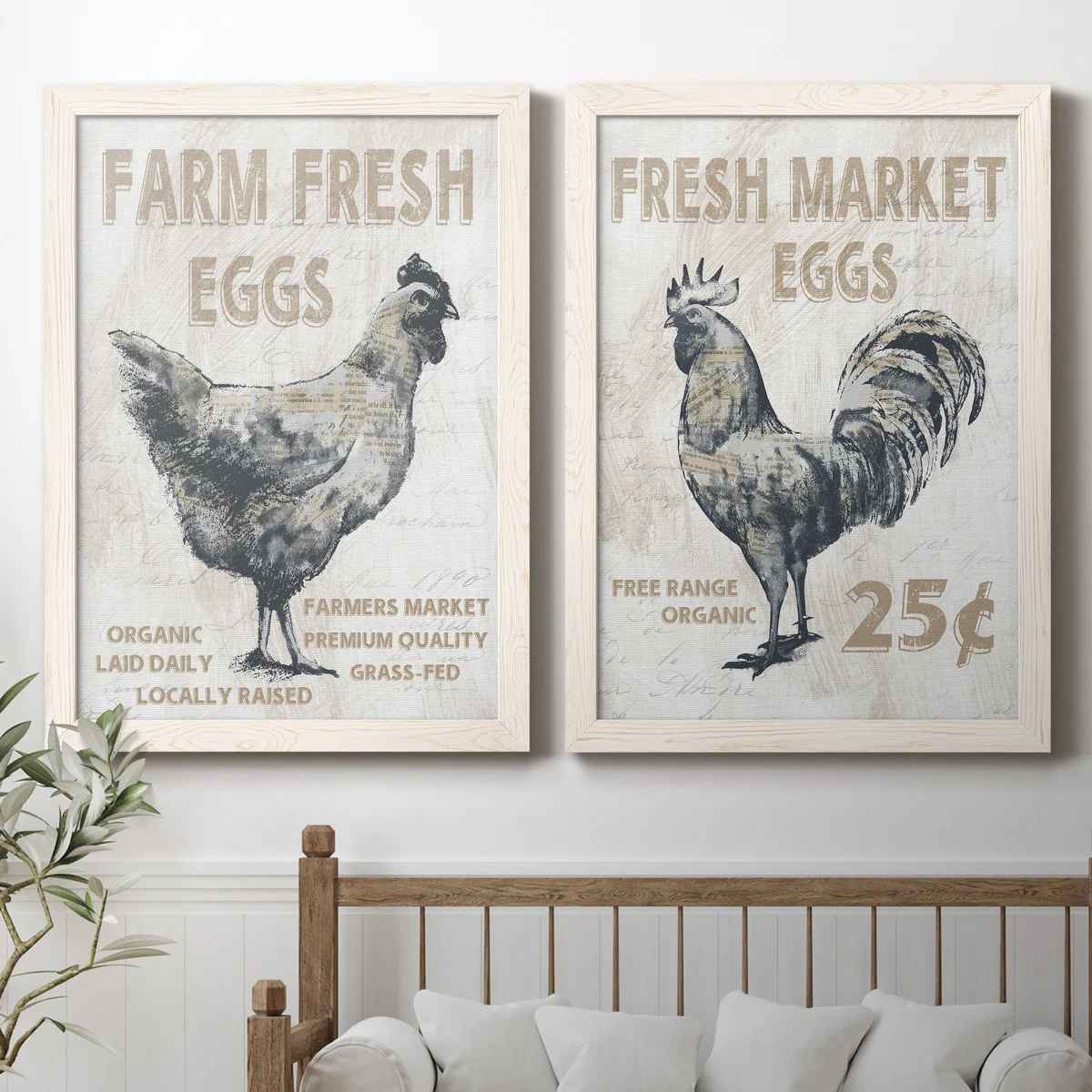 Farm Fresh Chicken Framed 2 Pieces Print-Set of 2-37.5"x55" thumbnail 4