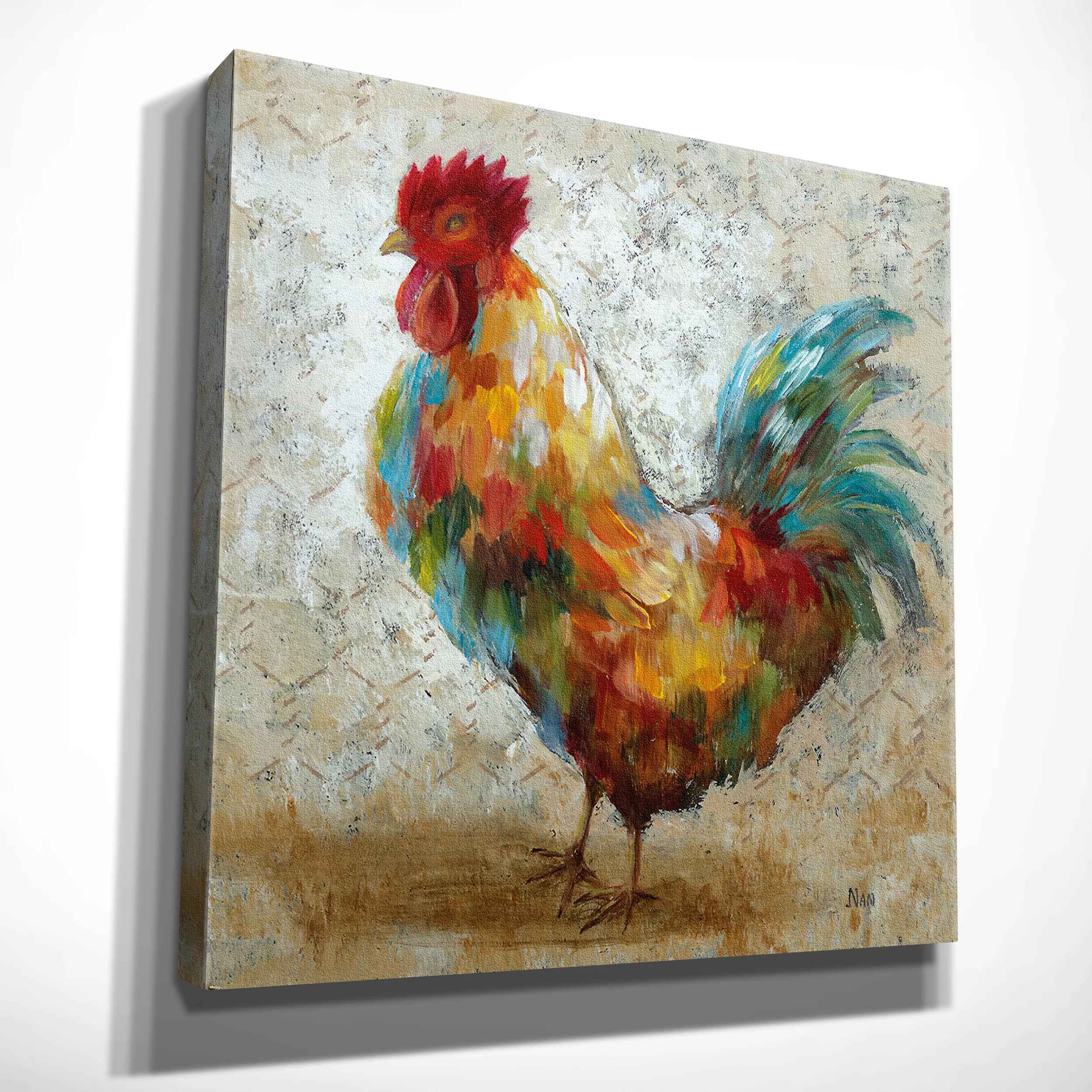 Fancy Rooster II On Canvas Print-32"x32" thumbnail 3