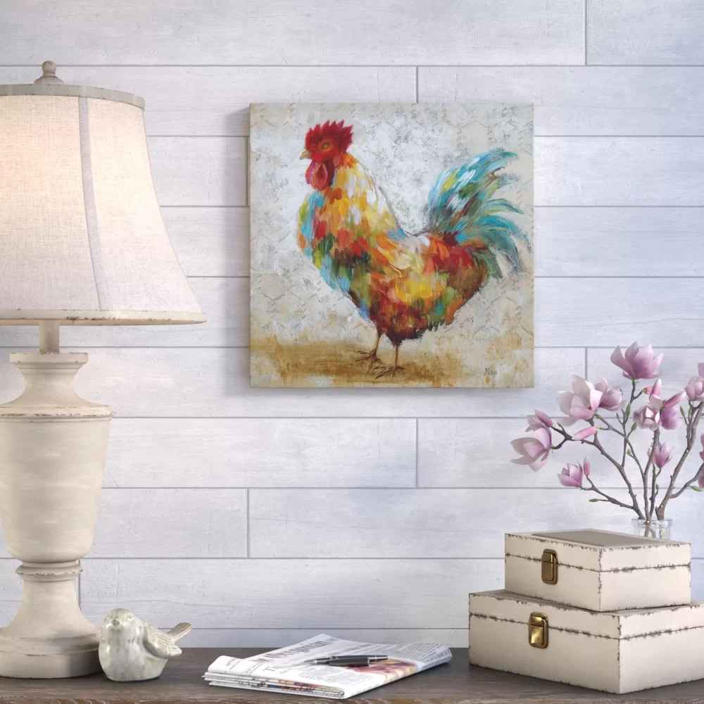 Fancy Rooster II On Canvas Print-32"x32" thumbnail 5