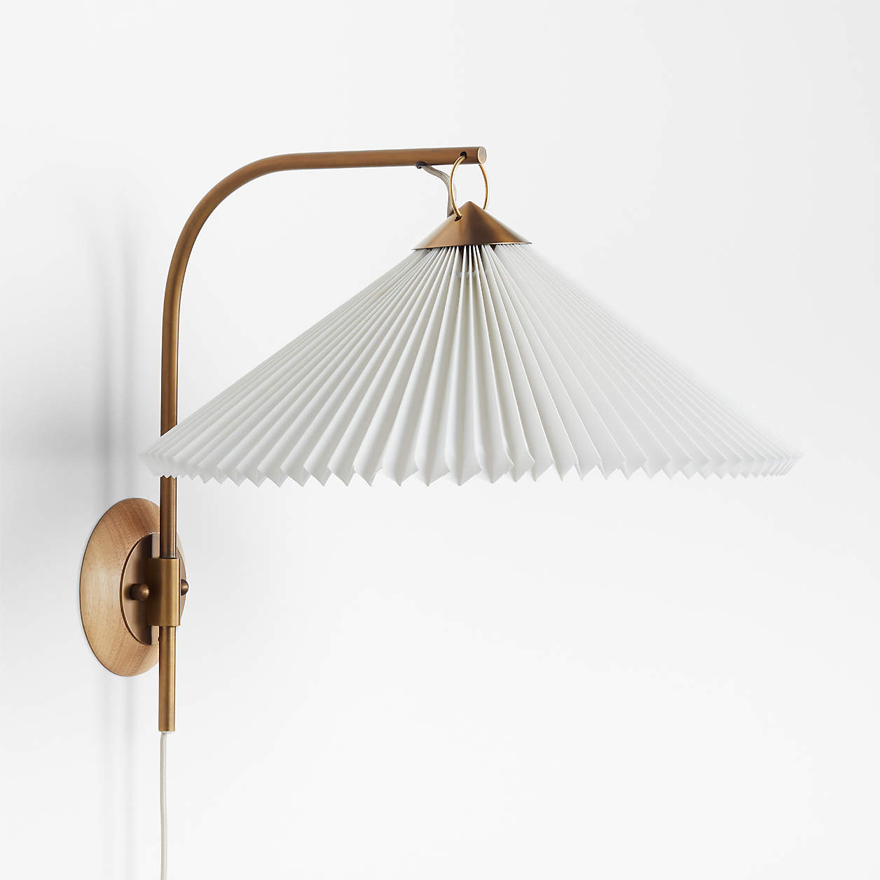 Flores Plug In Wall Sconce Light with Pleated Shade thumbnail 4