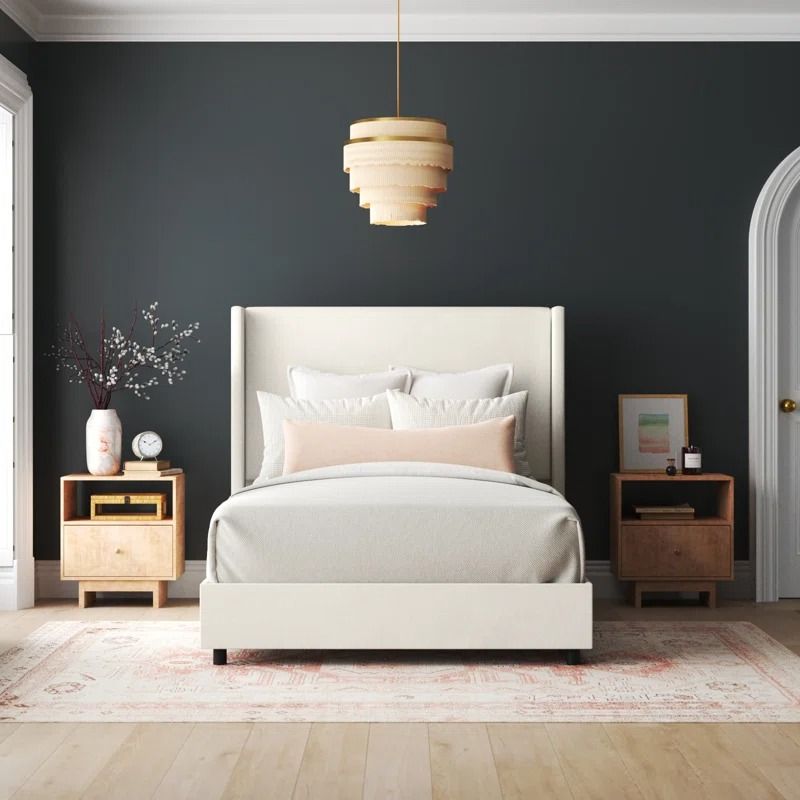 Hanson Upholstered Wingback Bed Full thumbnail 2