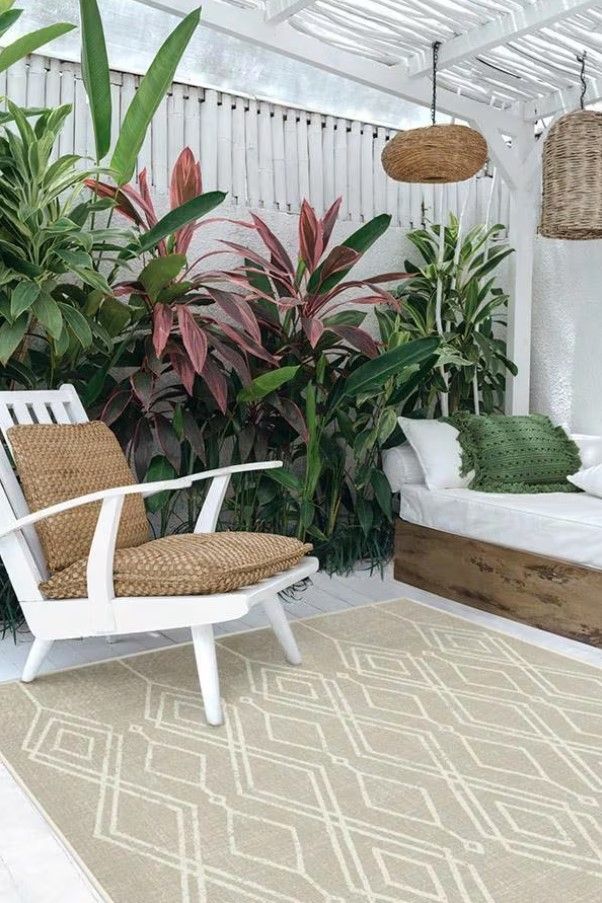 Outdoor Gemma Lattice Natural Rug thumbnail 2
