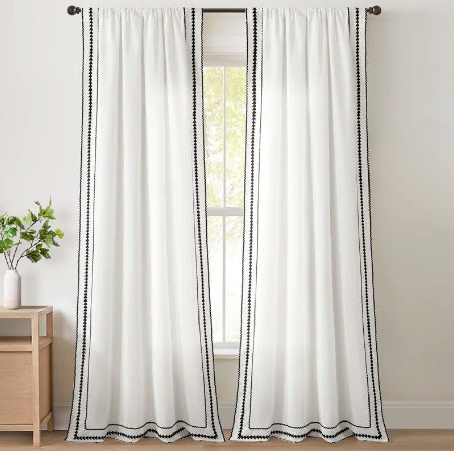 Yori Polyester Blend Semi Sheer Single Curtain Panel Panel thumbnail 2