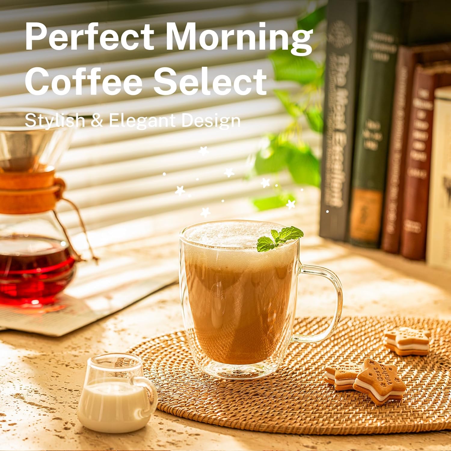 Sweese Double Wall Glass Coffee Mugs-set of 2 thumbnail 4