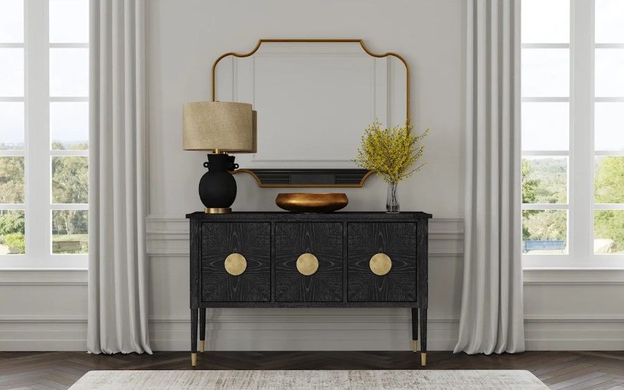 Bassett mirror console tables server storage cabinet thumbnail 2