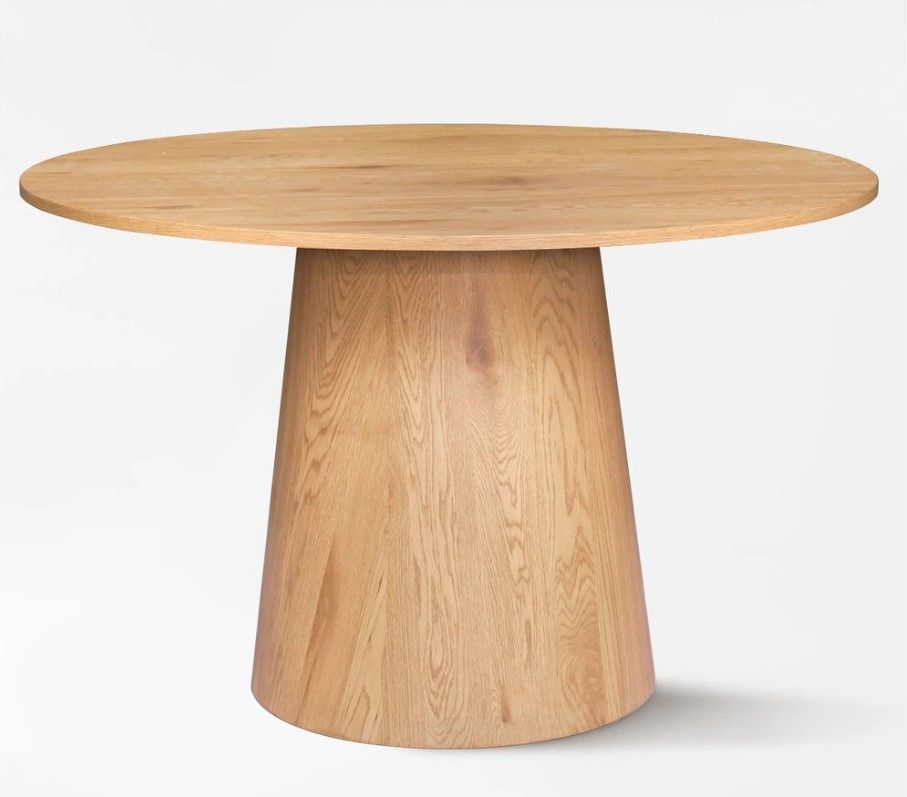 Round Wood Cone Pedestal Dining Table_Oak thumbnail 4