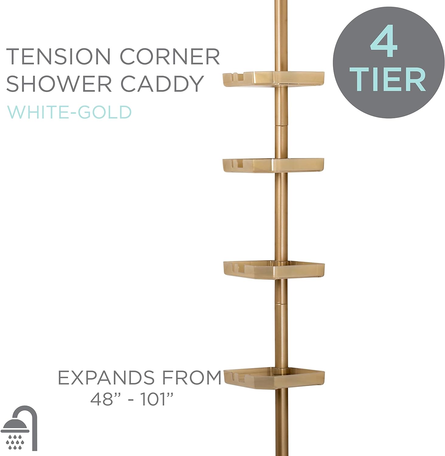 Bath Bliss 4 Tier Tensions Corner Shower Caddy thumbnail 2