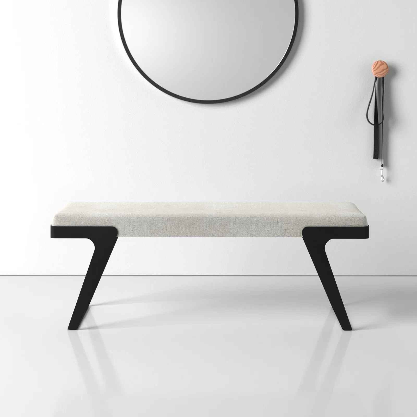 Alyn Boucle Upholstered Bench thumbnail 2