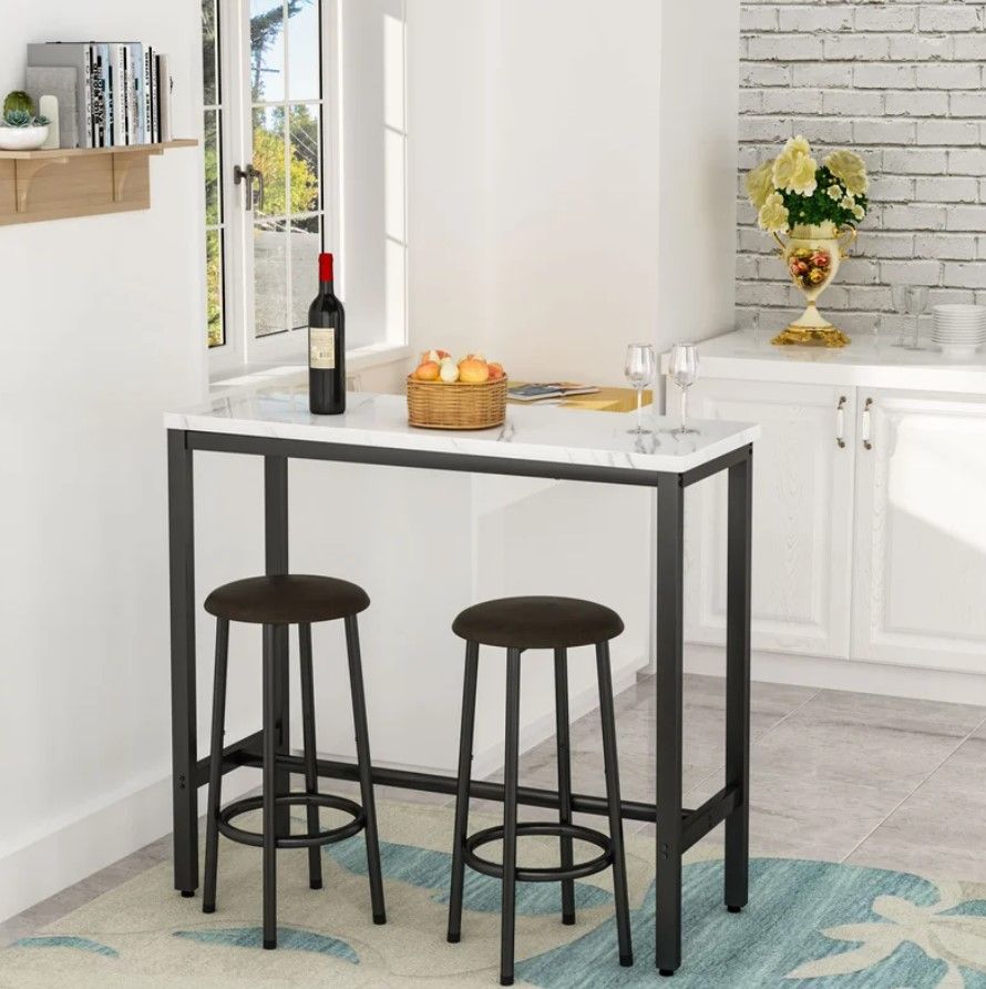 3 Piece Dining Bar Table Set thumbnail 2