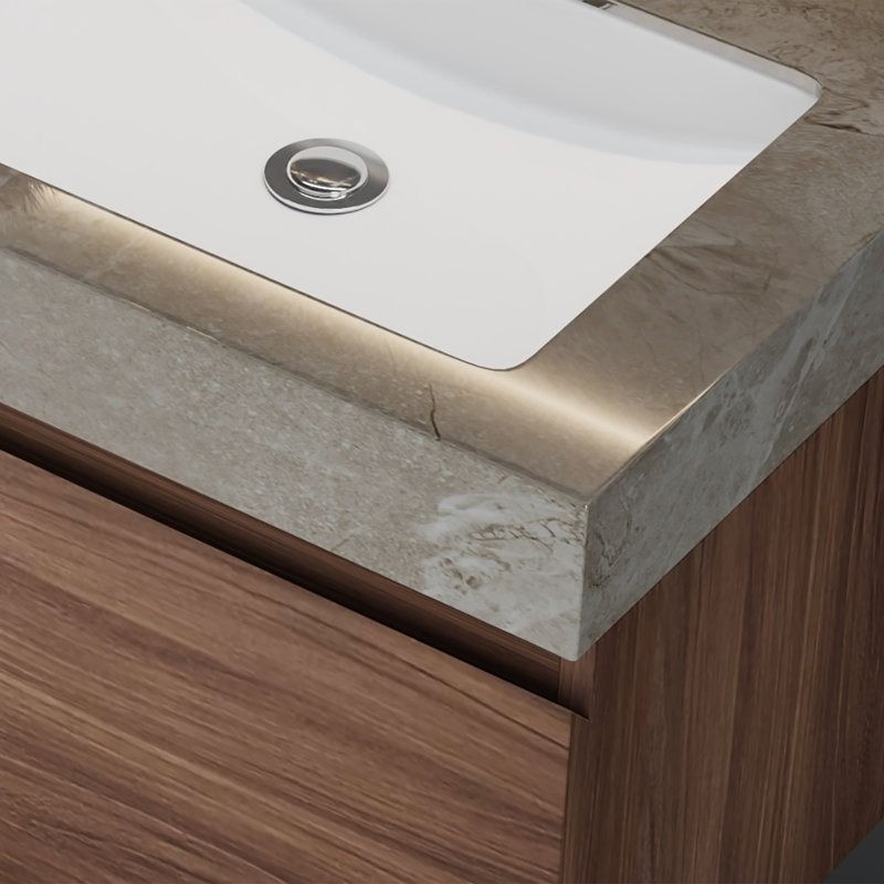Single Bathroom Vanity with Stone Top thumbnail 5