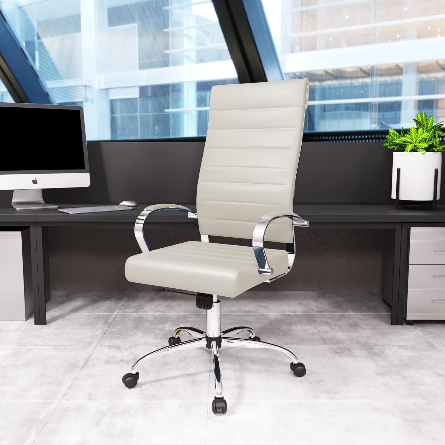 Benmar High-Back Leather Office Chair thumbnail 2