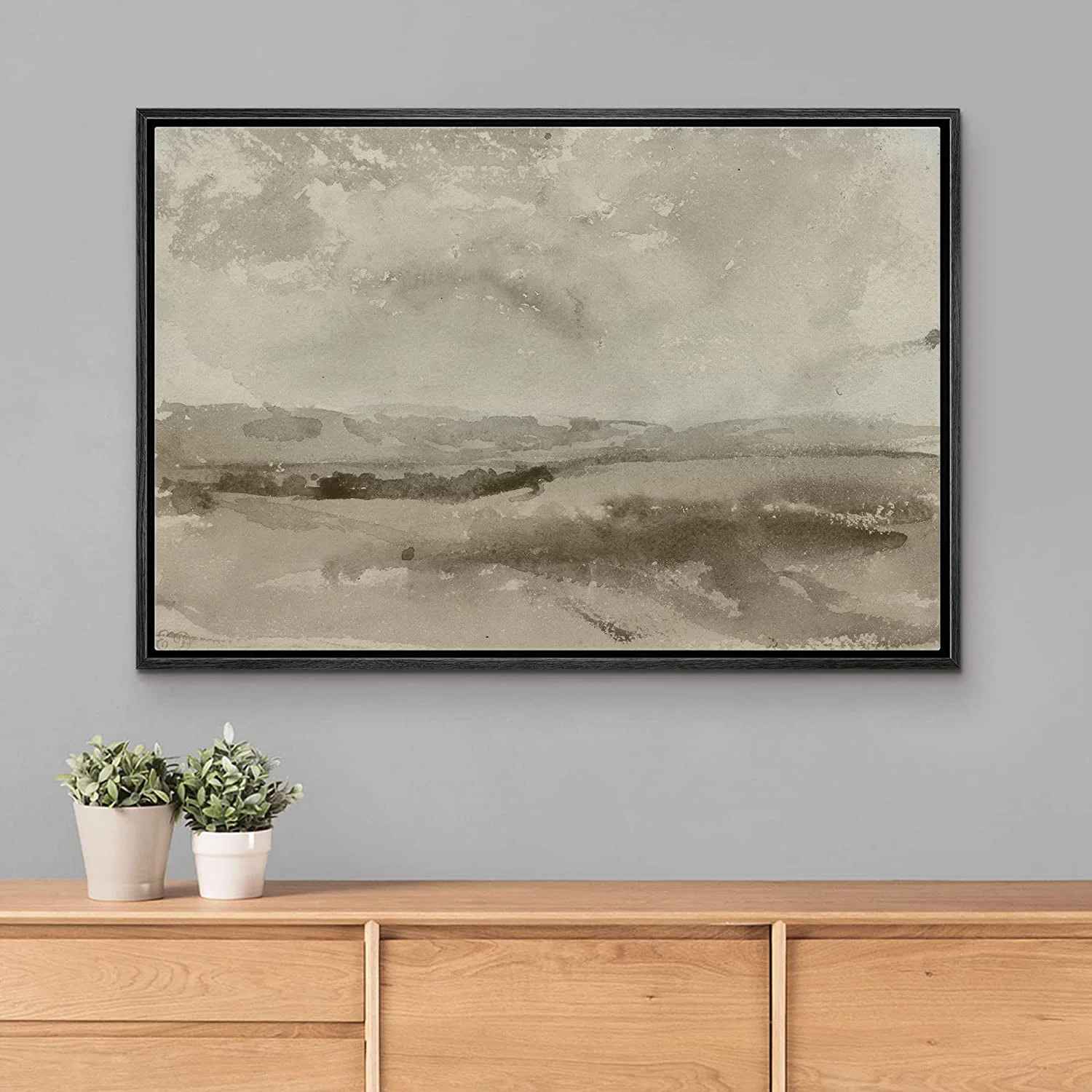 Signleader Brown Mountain Valley Landscape Nature Framed Wall Art-36"x24" thumbnail 2