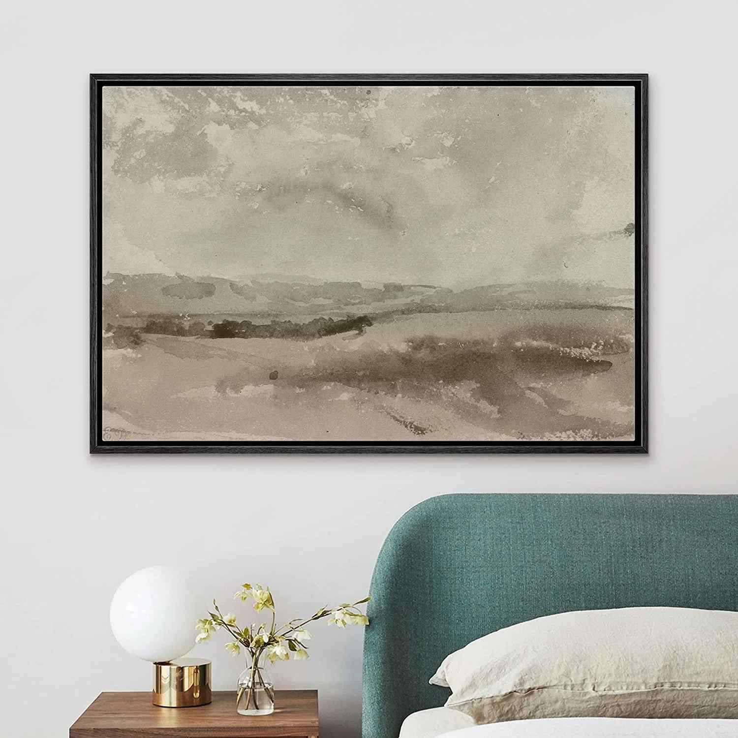 Signleader Brown Mountain Valley Landscape Nature Framed Wall Art-36"x24" thumbnail 3