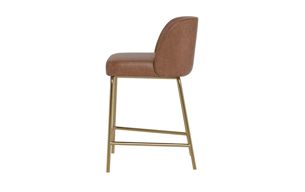Graham Leather Metal Framed Upholstered Counter Stool thumbnail 2