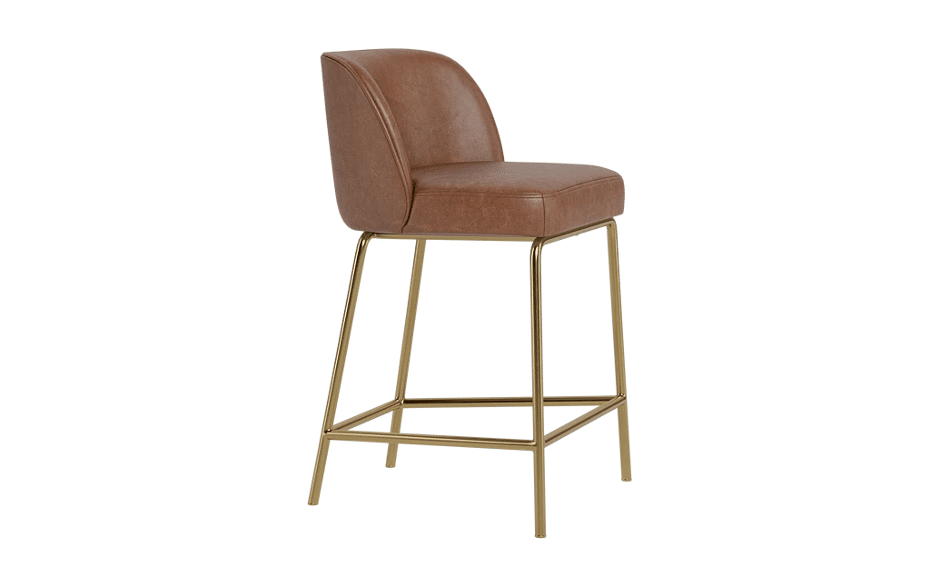 Graham Leather Metal Framed Upholstered Counter Stool thumbnail 5