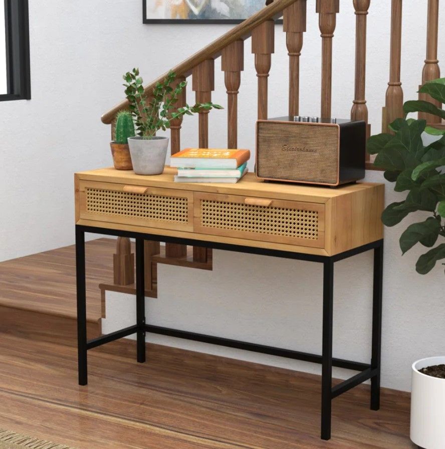 Armands Rustic Console Table with 2 Drawers thumbnail 2