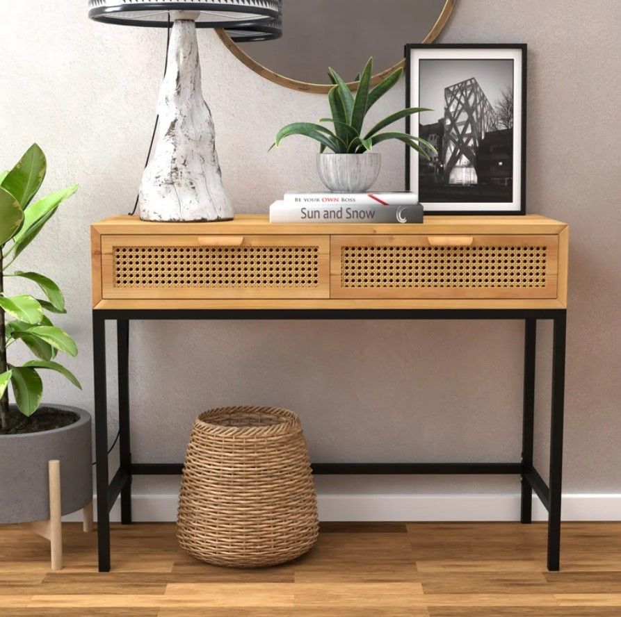 Armands Rustic Console Table with 2 Drawers thumbnail 4