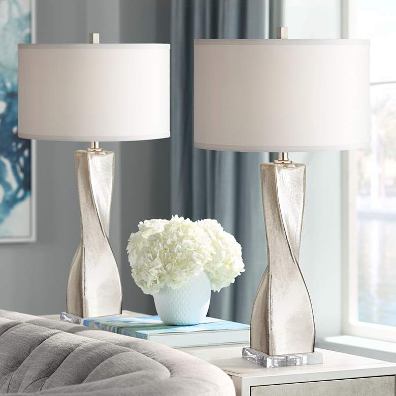 Pacific Coast Lighting Oirin Crackle Mercury Glass Table Lamps Set of 2 thumbnail 2