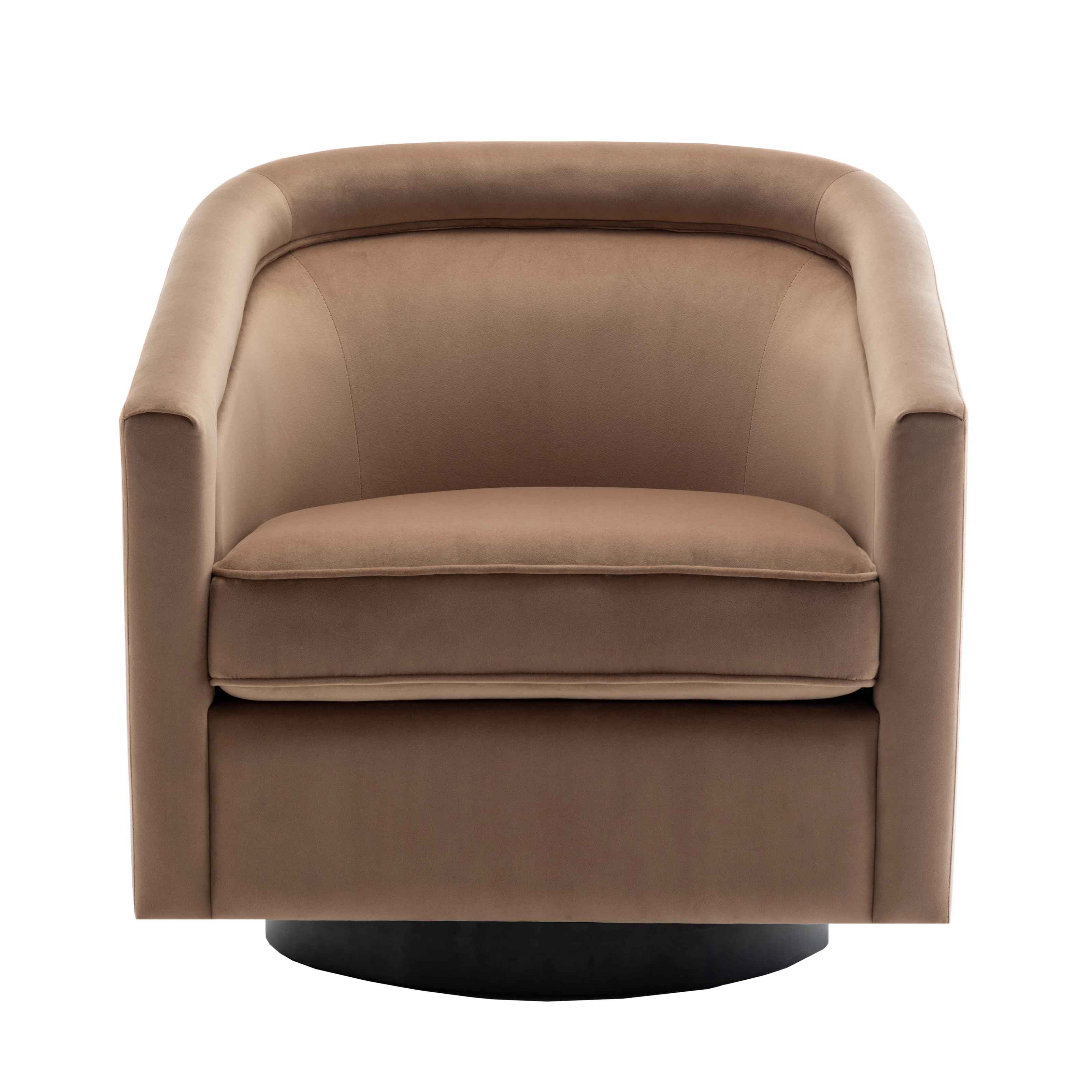 Velvet Swivel Barrel Chair thumbnail 2