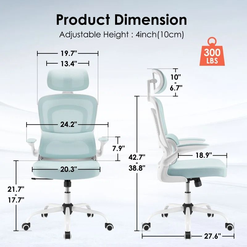 Polyester Blend Task Chair with Headrest thumbnail 4