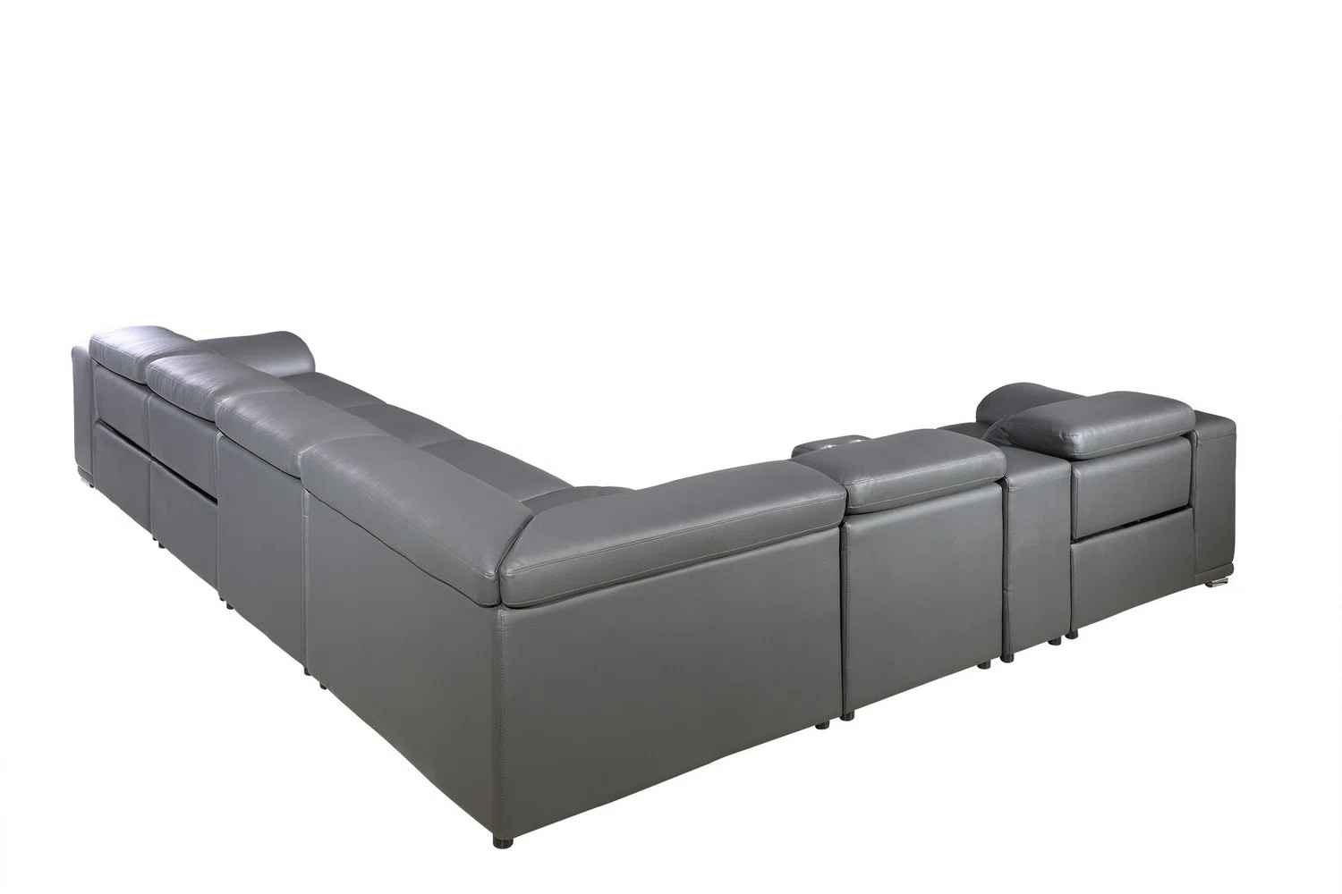Galenos Italian Leather Power Reclining Corner Sectional With Console thumbnail 2