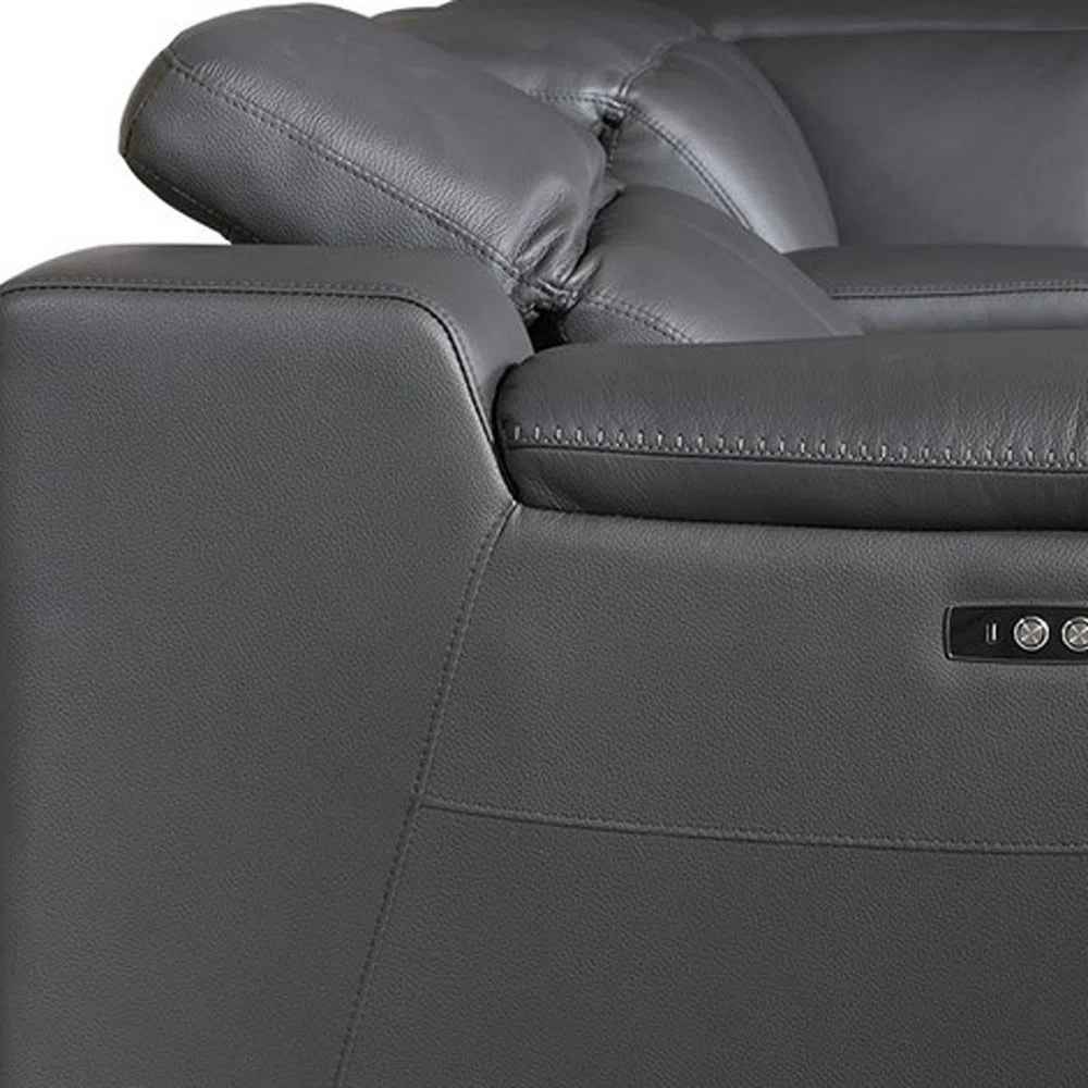 Galenos Italian Leather Power Reclining Corner Sectional With Console thumbnail 6