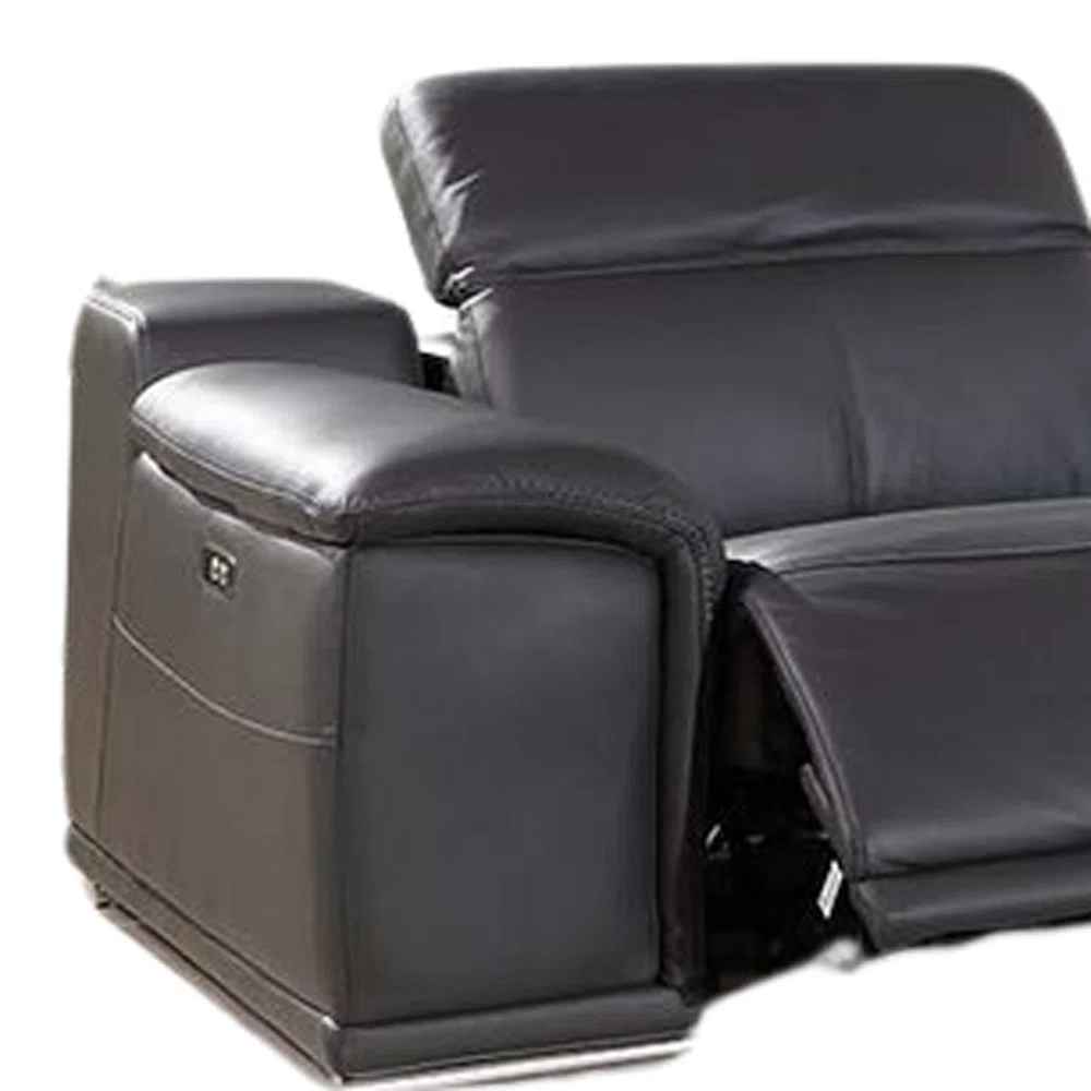 Galenos Italian Leather Power Reclining Corner Sectional With Console thumbnail 8