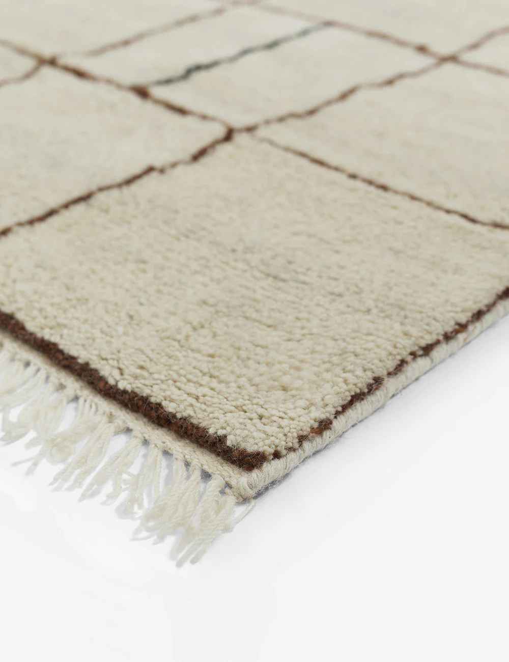Irregular Grid Hand Knotted Wool Rug-9'x12' thumbnail 4