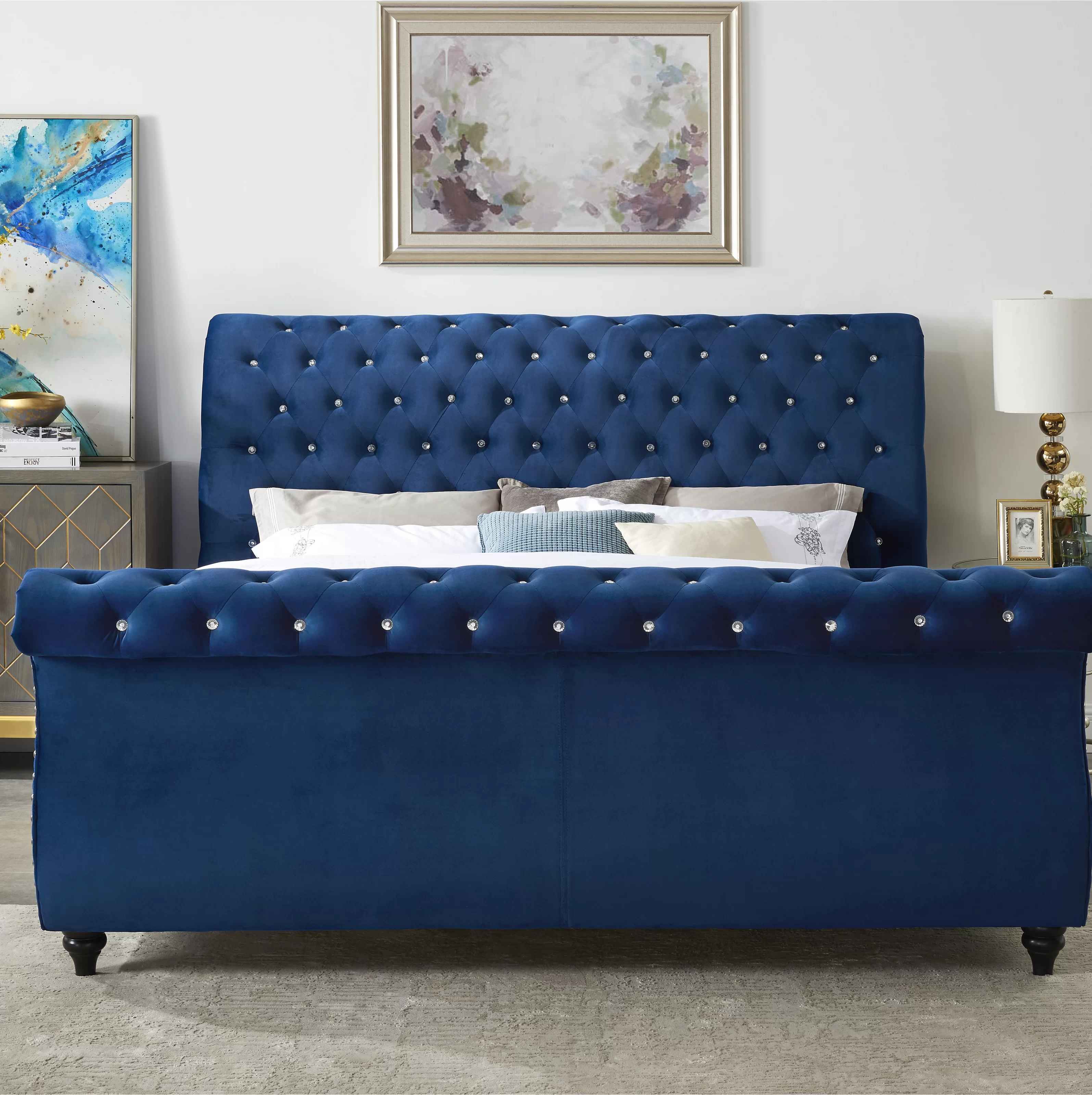 Matos Upholstered Sleigh Bed-King thumbnail 3