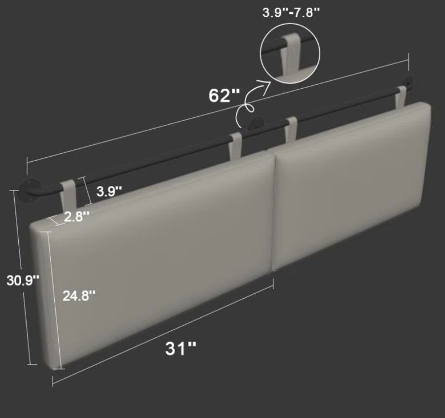 Upholstered King Linen Panel Headboard thumbnail 4