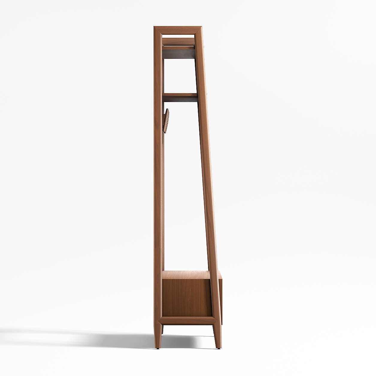 Tate Walnut Wood Hall Tree with Bench and Shoe Storage thumbnail 4