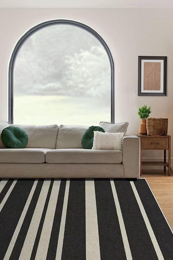 Chaya Stripe Black Rug-8'x10' thumbnail 4