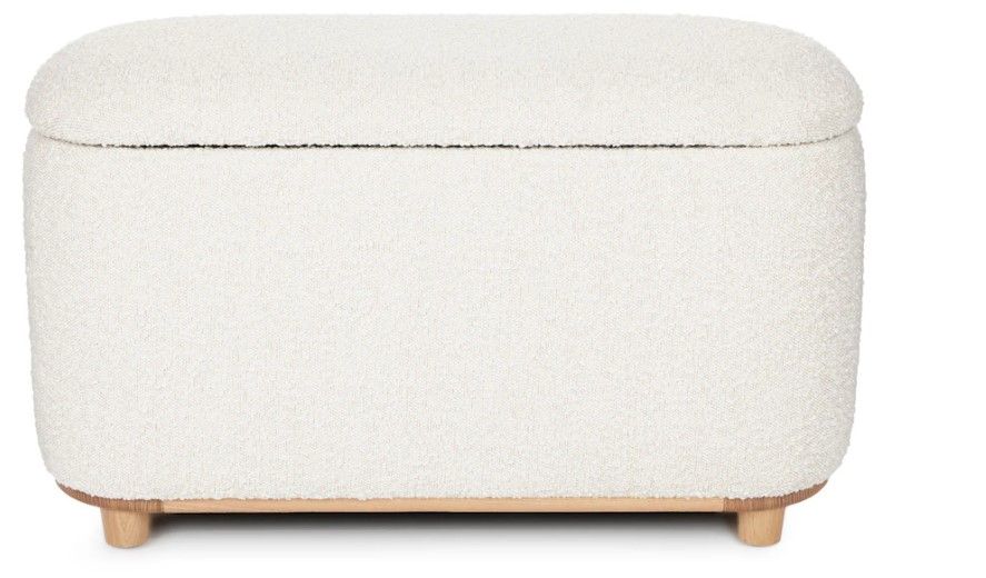 Maribo Ivory Bouclé 32" Storage Ottoman thumbnail 3
