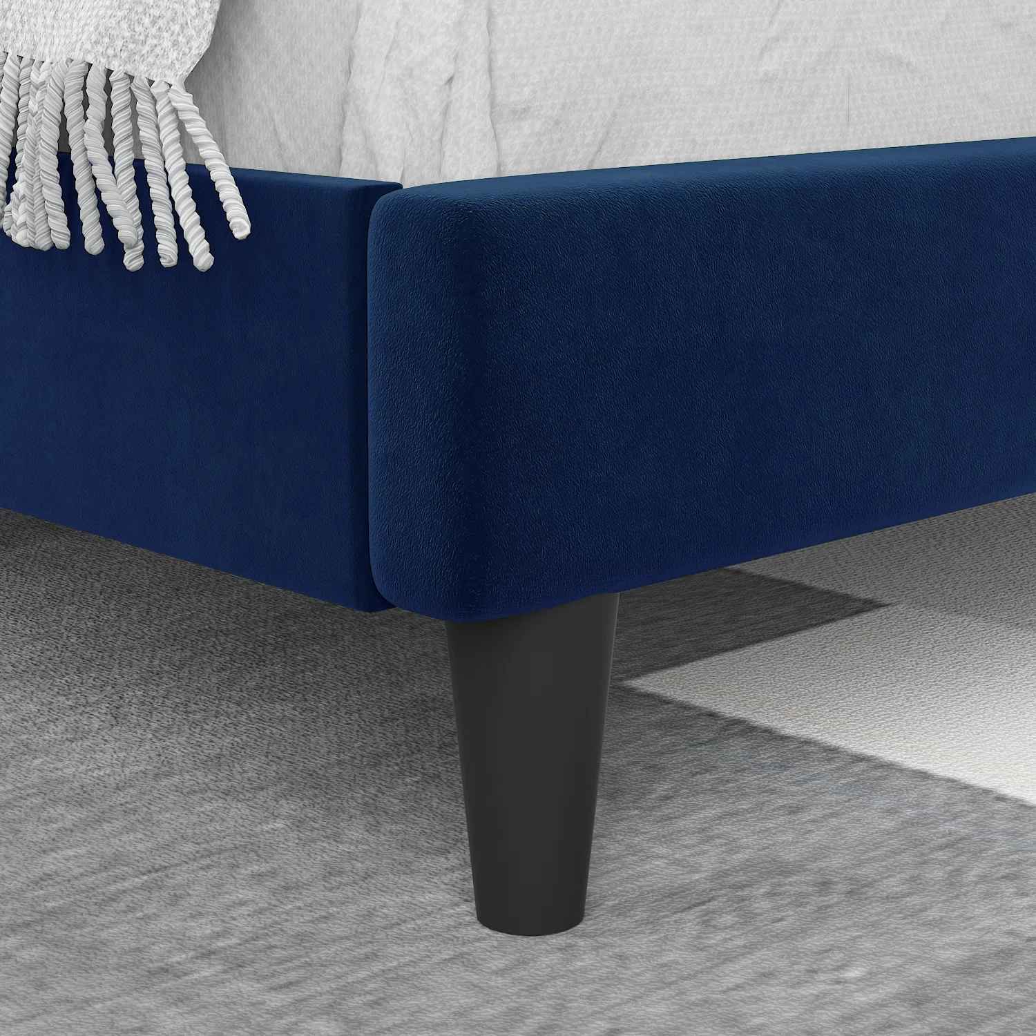 Austell Velvet Wingback Bed-King thumbnail 4