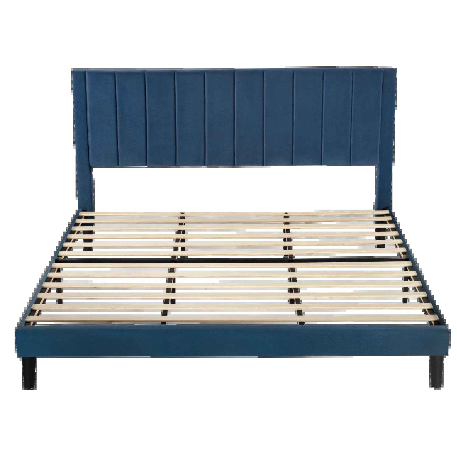 Austell Velvet Wingback Bed-King thumbnail 6