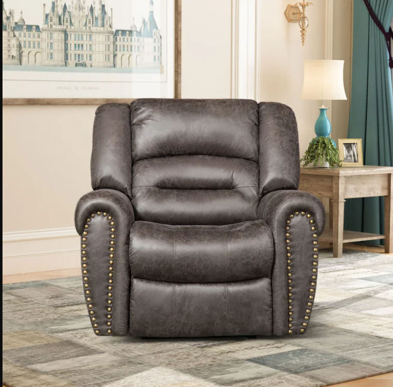 Intars Wide Classic Oversize Top Leather Power Recliner thumbnail 3