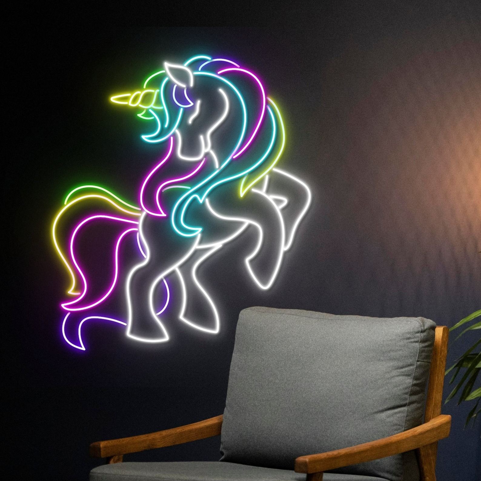 Custom Unicorn Neon Light thumbnail 2
