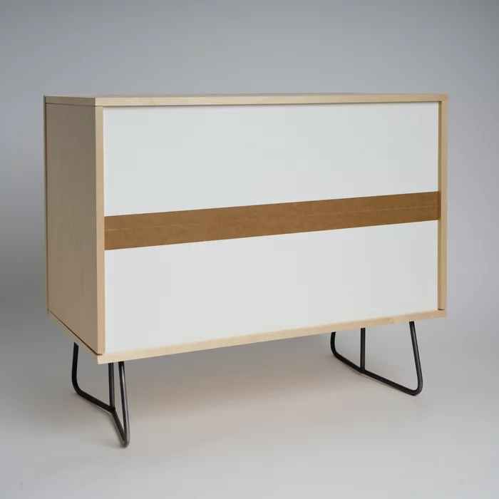 Retro Liquid Swirl Abstract in Soft Pink Credenza thumbnail 2